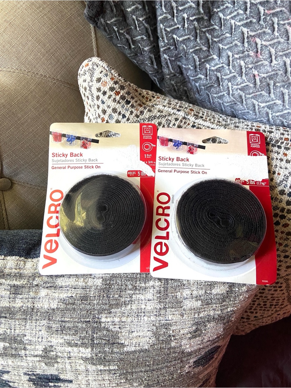 Velcro Brand Sticky Back Tape Roll, 3/4"× 5’, Black Set of 2 NEW